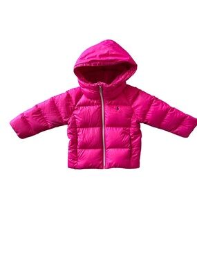 Polo Ralph Lauren Hot Pink Hooded Puffer Jacket - size 3T